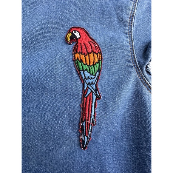 FARM Rio Denim Patch Romper (XS/P) –‎ Rare – Needs Crotch Repair – Raw Hem - Picture 5 of 14